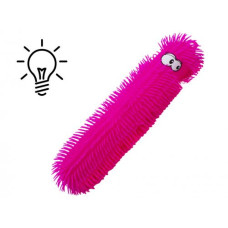 Игрушка антистресс "Гусеница" со светом, 48 см (розовая)