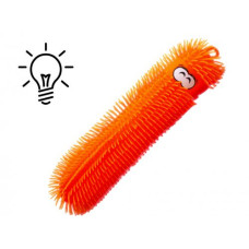 Игрушка антистресс "Гусеница" со светом, 48 см (оранжевая)