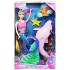 Кукла "Русалочка", с розовым дельфином