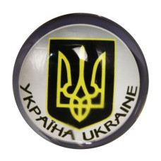 Магнит "Герб Украины", черно-серый