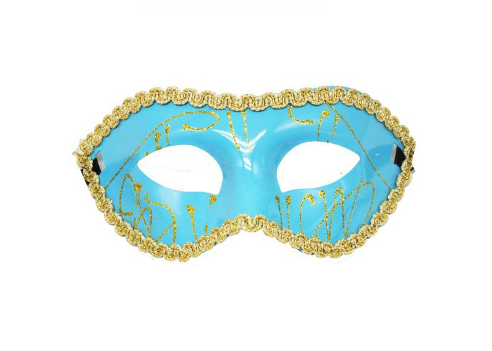Карнавальная маска с кружевом, голубой