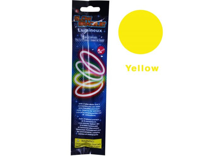 Неоновый браслет-светяшка (3 шт), желтый