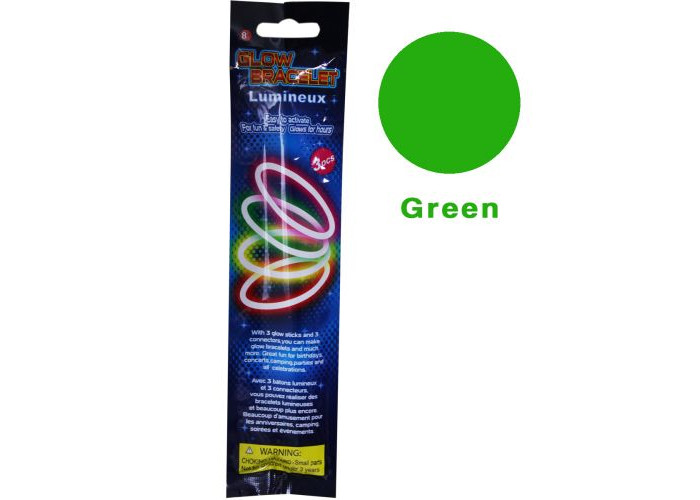 Неоновый браслет-светяшка (3 шт), зеленый