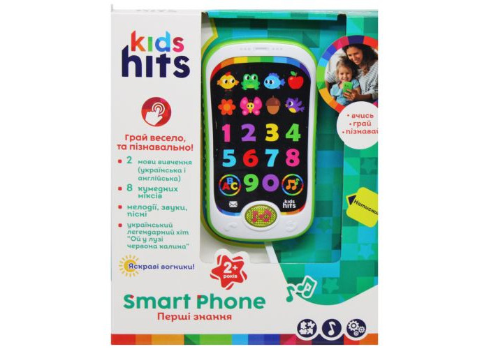 Телефон муз. розв. Kids Hits арт. KH03/002 (96шт)батар у комплекті.,2 кольори мікс,  короб. 23*5*18.5 см