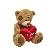 Мягкая игрушка "Медвежонок I love you", коричневый